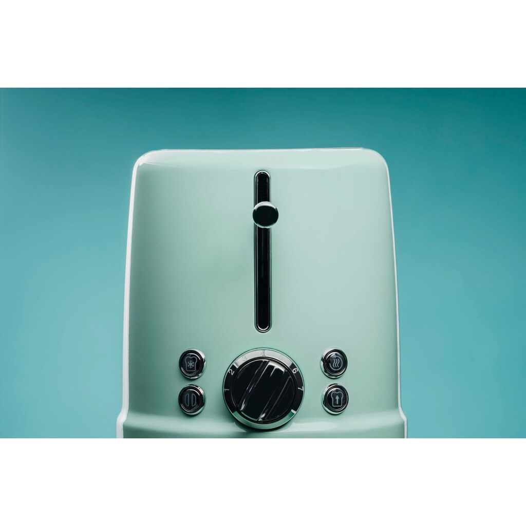 NOVIS Toaster »T2«, 2 kurze Schlitze, 900 W, Set mit Brötchenwärmer, neomint