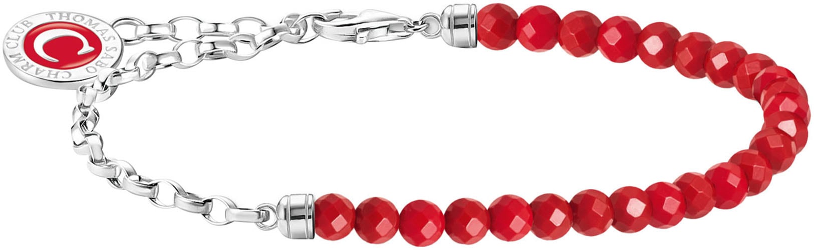 THOMAS SABO Charm-Armband »imit. Malachit oder imit.Korelle, A2130-007-10-L19v, A2130-140-6-L19V«, mit imit. Koralle oder imit. Malachit