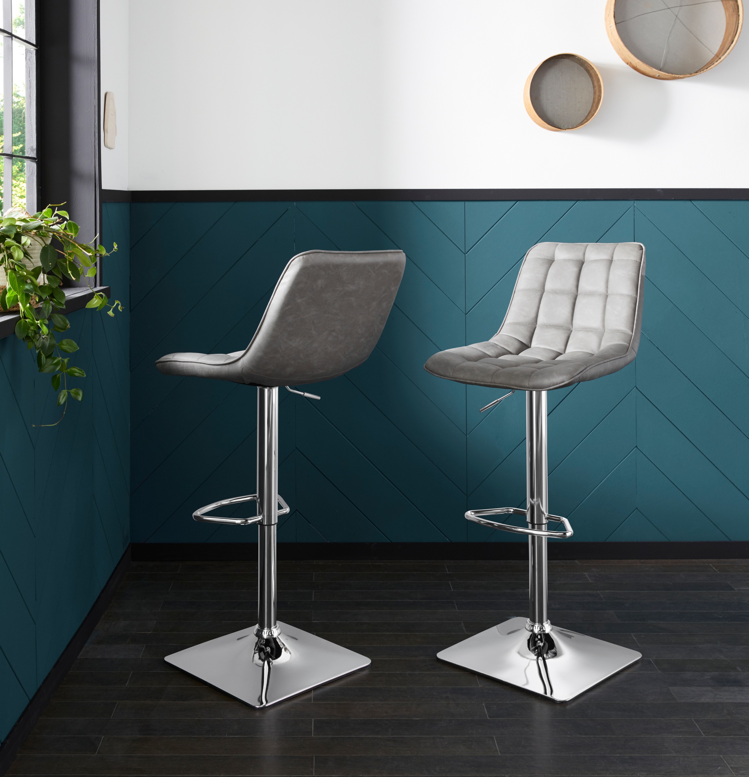 Duo Collection Barhocker »Barhocker Laketon«, 2er-Set, 360°drehbar, stufenlos höhenverstellbar