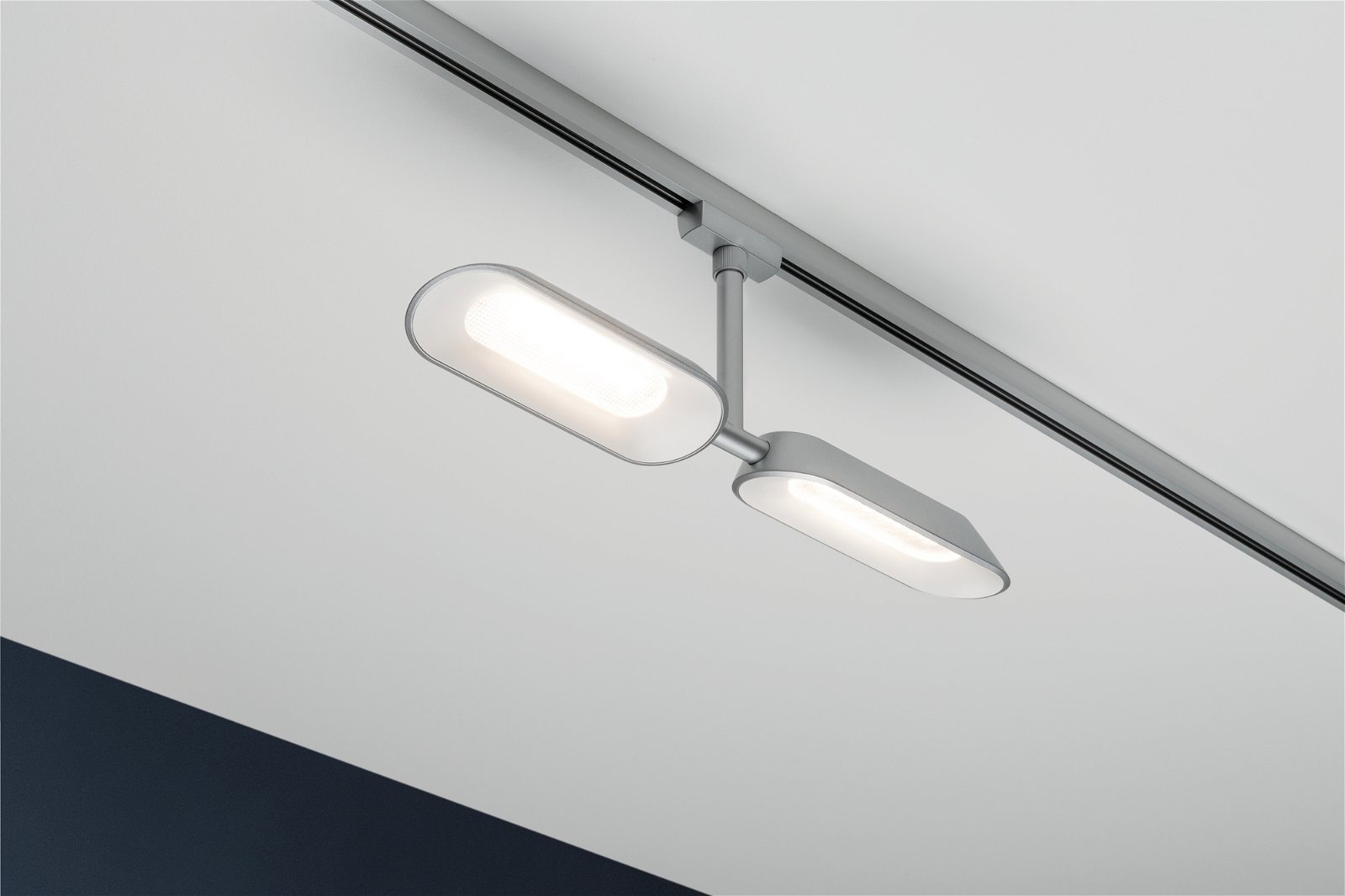 Paulmann Schienensystem-Leuchten »URail Schienenspot Dipper 2x650lm 2x8W 2700K 230V Chrom matt, Weiß«, dimmbar, Einzelspot
