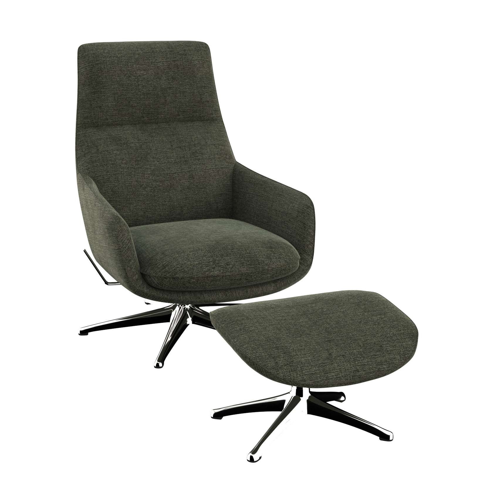 FLEXLUX Drehsessel »Marinella, Relaxsessel, TV-Loungesessel, Polstersessel,«, Liegefunktion, drehbar, Fuß Alu