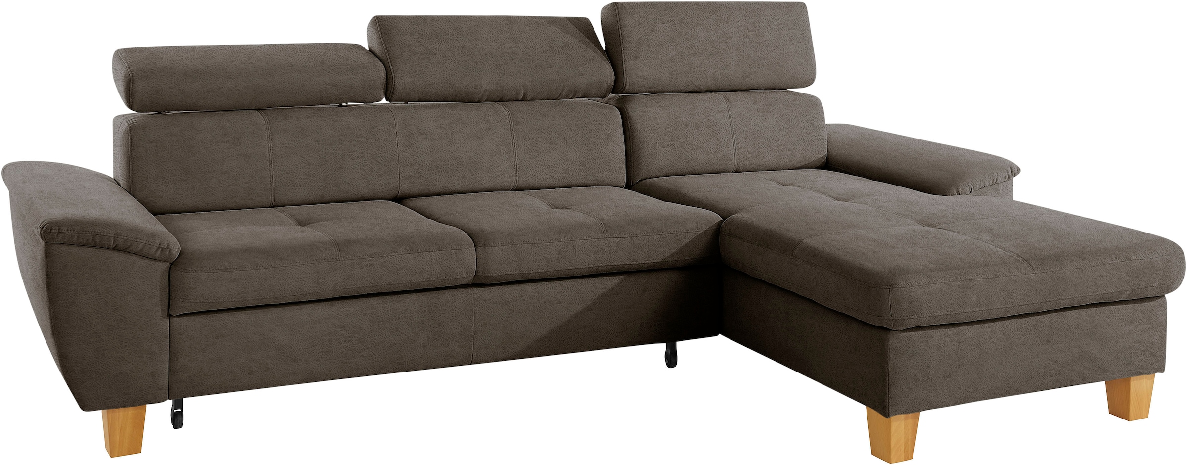 exxpo - sofa fashion Ecksofa »Enya, aufwendige Detailverarbeitung, hoher Sitzkomfort, bequem, L-Form«, inkl. Kopfteilverstellung, wahlweise mit Bettfunktion und Bettkasten