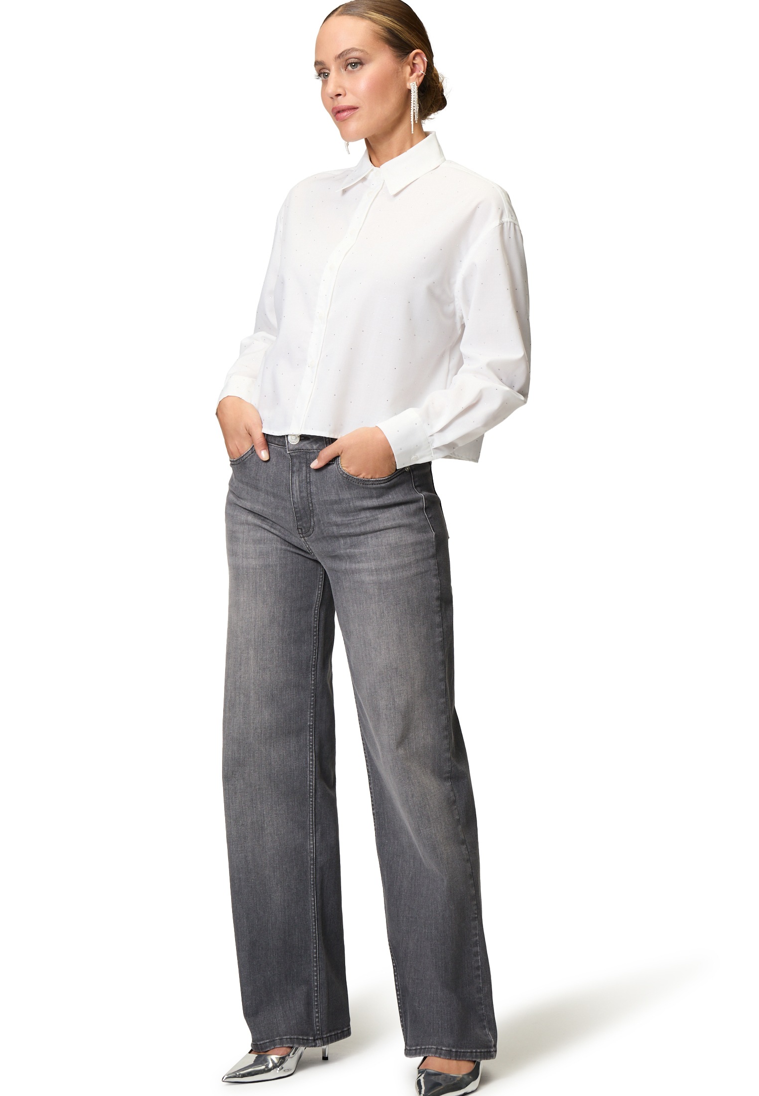 Zero Klassische Bluse »Bluse mit Strasssteinen«