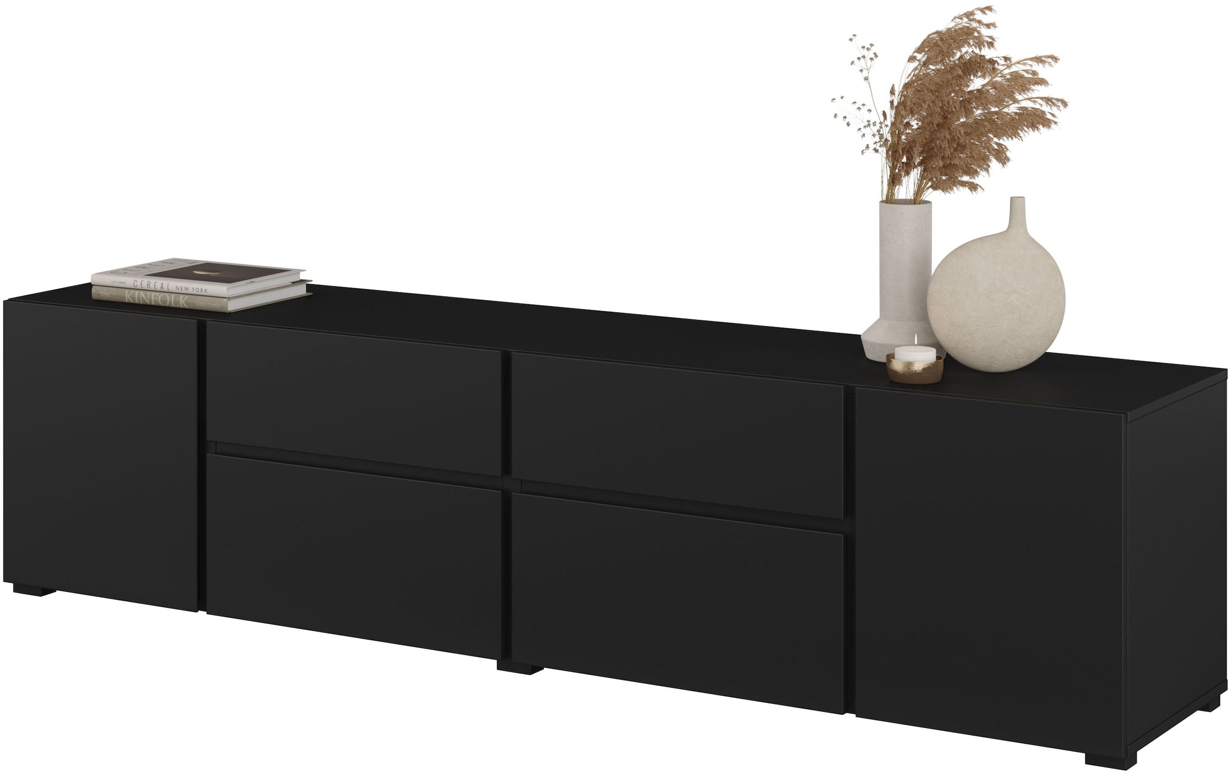 INOSIGN Lowboard »Metric,Breite 195cm, grifflose Lowboard 2Klappen/2Schubkästen/2Tür« TV-Schrank mit viel Stauraum, TV-Board