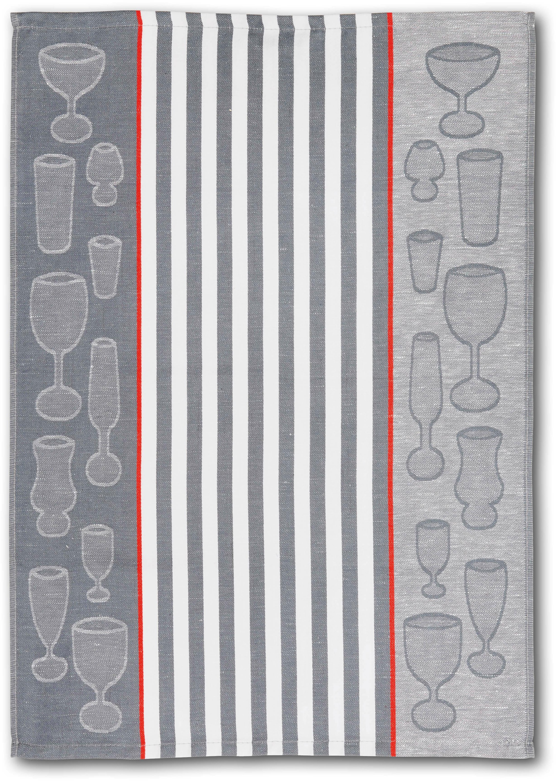 Dyckhoff Geschirrtuch »Gläser / Halbleinen«, (Set, 10 tlg.), mit Gläser & Streifen Motiv, Maße je Tuch ca. 50x70 cm
