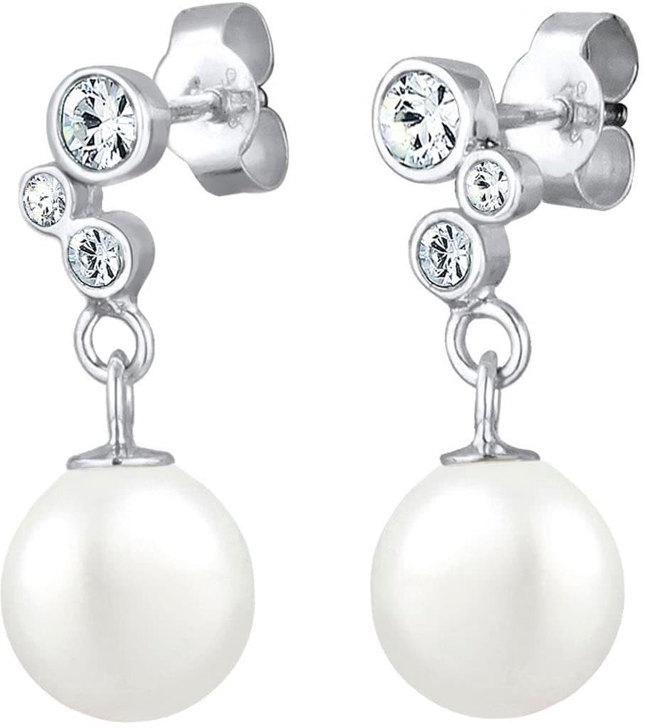 Elli Paar Ohrstecker »Schmuck Geschenk Silber 925 Ohrringe, 0307580516«, mit Glasstein - mit Muschelkernperle