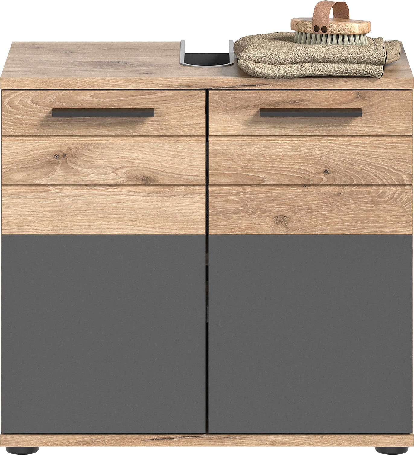 INOSIGN Badmöbel-Set »Riga, 3 teilig, bestehend aus:«, (Set), Hochschrank, Waschbeckenunterschrank, Spiegel