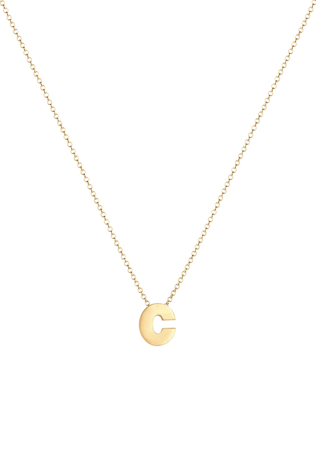 Elli Kette mit Anhänger »Halskette Buchstabe C Initialen Trend Minimal 925 Silber«