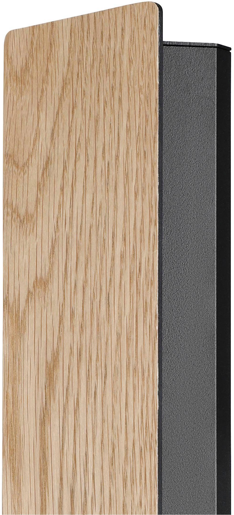 EGLO Wandleuchte »Zubialde Wandlampe, rechteckig, innen, Eiche, Flurlampe, Holz, Metall« LED-Modul 1 Stk. Warmweiß Wand-/Deckenleuchte - L36 x H8 x AL5 cm - schwarz, braun - 12W inkl.