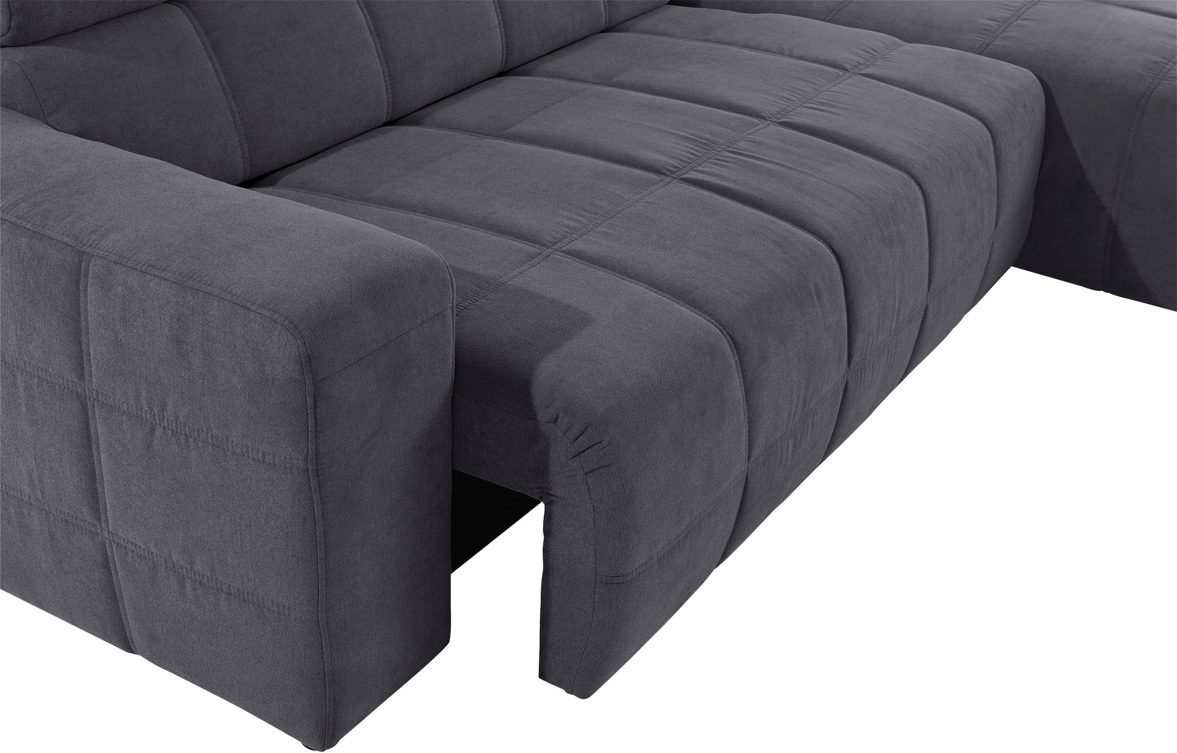 DOMO collection Ecksofa »Brandon B/T/H: 289/177/80 cm, whlw. mit Sitztiefenverstellung, L-Form«, mit Kopfteilverstellung, wahlweise Sitztiefenverstellung, L-Form