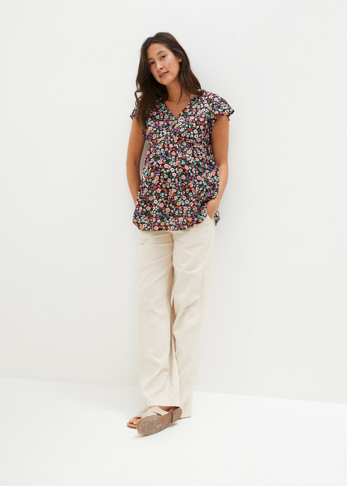 bonprix Umstandstunika »Umstands- und Stillbluse aus Viskose« Umstands- und Stillbluse aus Viskose