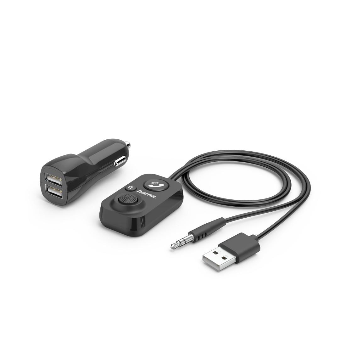 Hama USB-Adapter "Bluetooth-Freisprecheinrichtung für Kfz mit AUX-In BT Audio Adapter" 100 cm