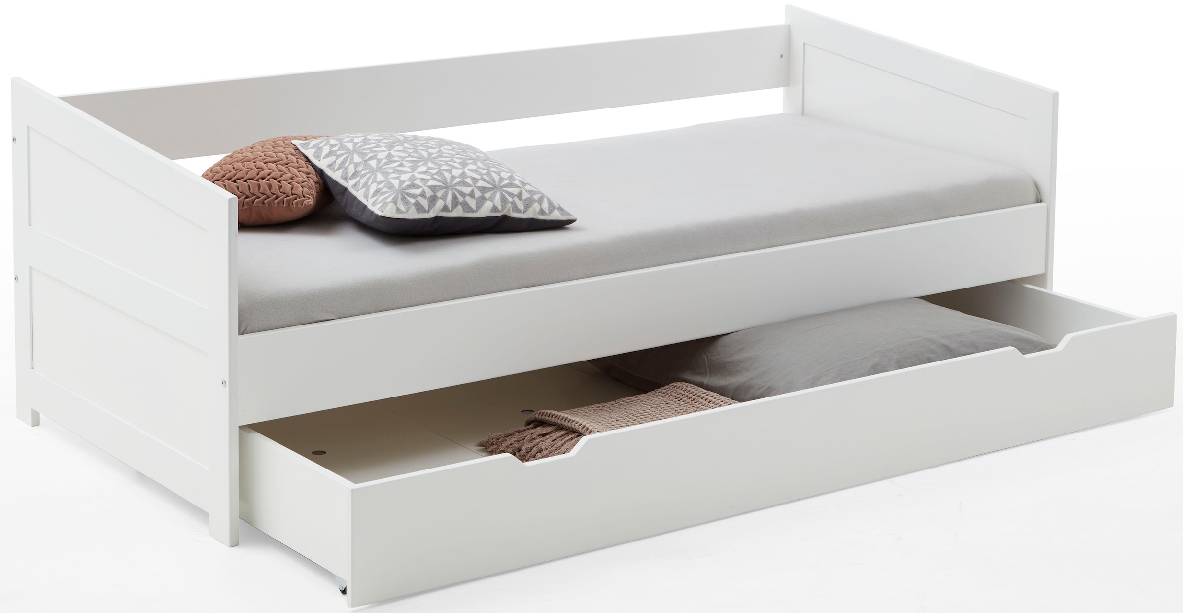Relita Funktionsbett »Funktionsbett Nina«, Funktionsbett mit Bettschublade, Buche massiv lackiert