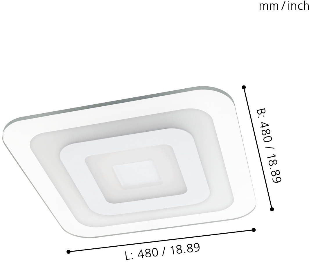 EGLO LED Deckenleuchte »REDUCTA Wohnzimmerlampe, bei 1«, 1 online 48cm Deckenlampe (CCT), einstellbar flammig-flammig, Lichtfarbe weiß, OTTO