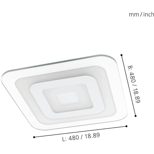 EGLO LED Deckenleuchte »REDUCTA 1«, 1 flammig-flammig, Deckenlampe weiß,  Lichtfarbe einstellbar (CCT), Wohnzimmerlampe, 48cm online bei OTTO