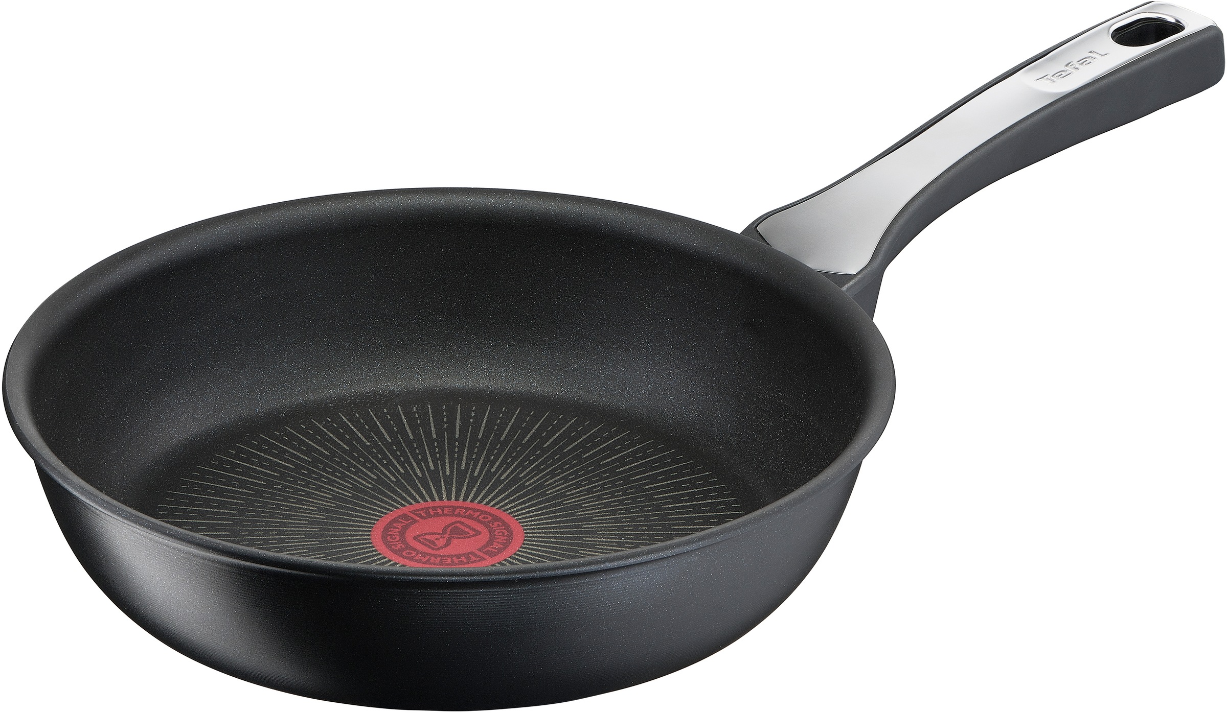 Tefal Schmorpfanne »Unlimited On«, Aluminium, (1 tlg.), kratzfeste Titanium Antihaft-Beschichtung, Thermo-Signal, alle Herdarten (auch Induktion)