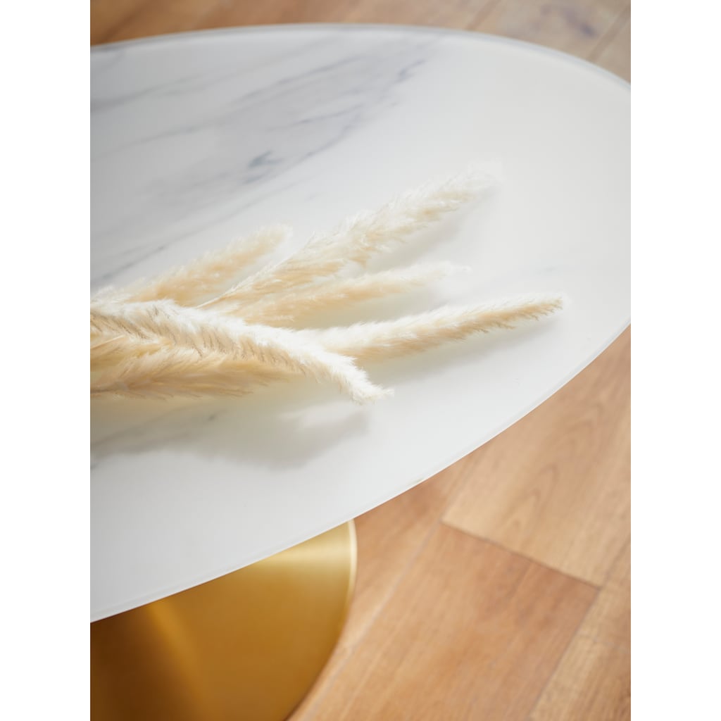Guido Maria Kretschmer Home&Living Couchtisch »Shinely«, 0,8 cm starke Tischplatte in Marmoroptik