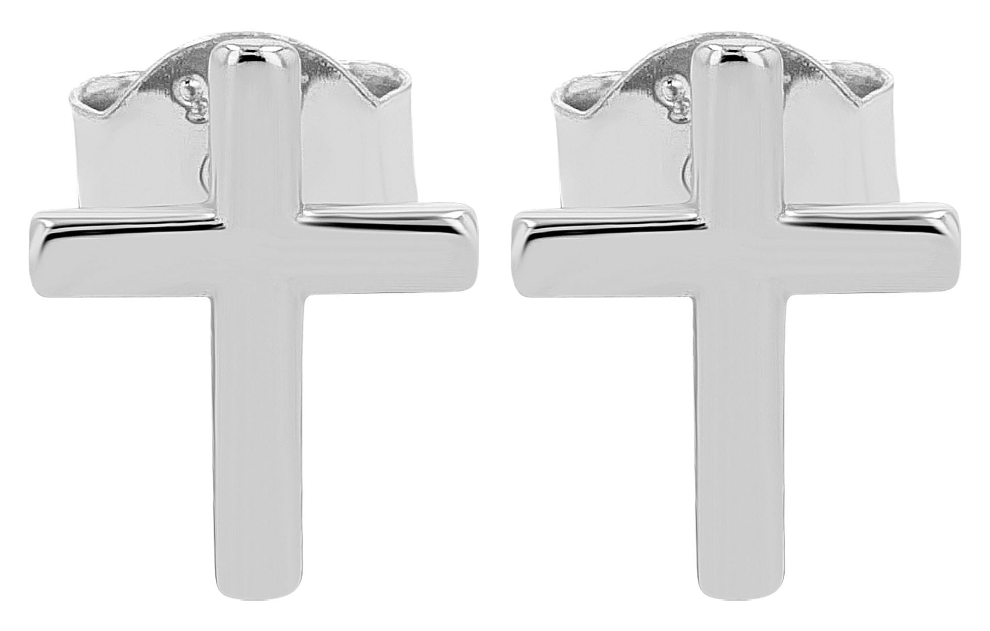 Adelia´s Paar Ohrstecker »Damen Ohrringe ¿ Ohrstecker Kreuz aus 925 Silber«