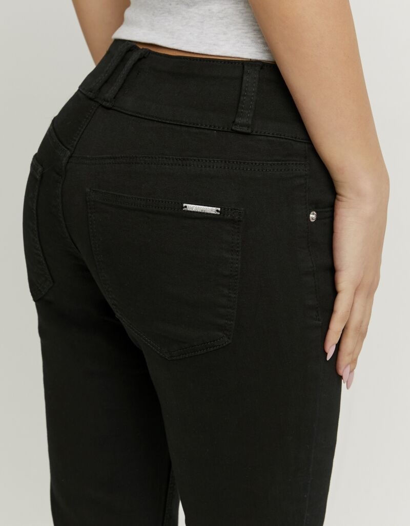 Tally Weijl Bootcut-Jeans »SPACOCYNTHIA« Baumwollmischung, Low Waist, mit doppeltem Knopf am Bund