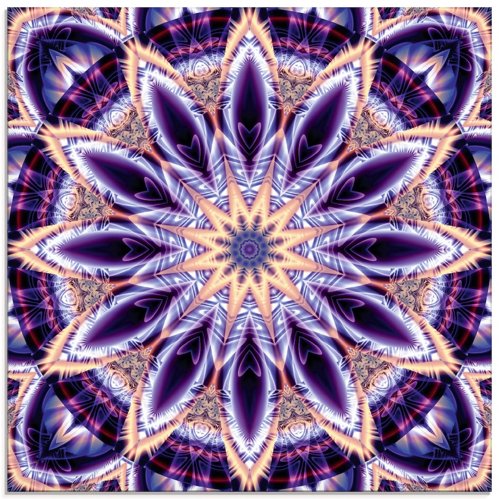 Artland Glasbild »Mandala Stern lila«, Muster, (1 St.)