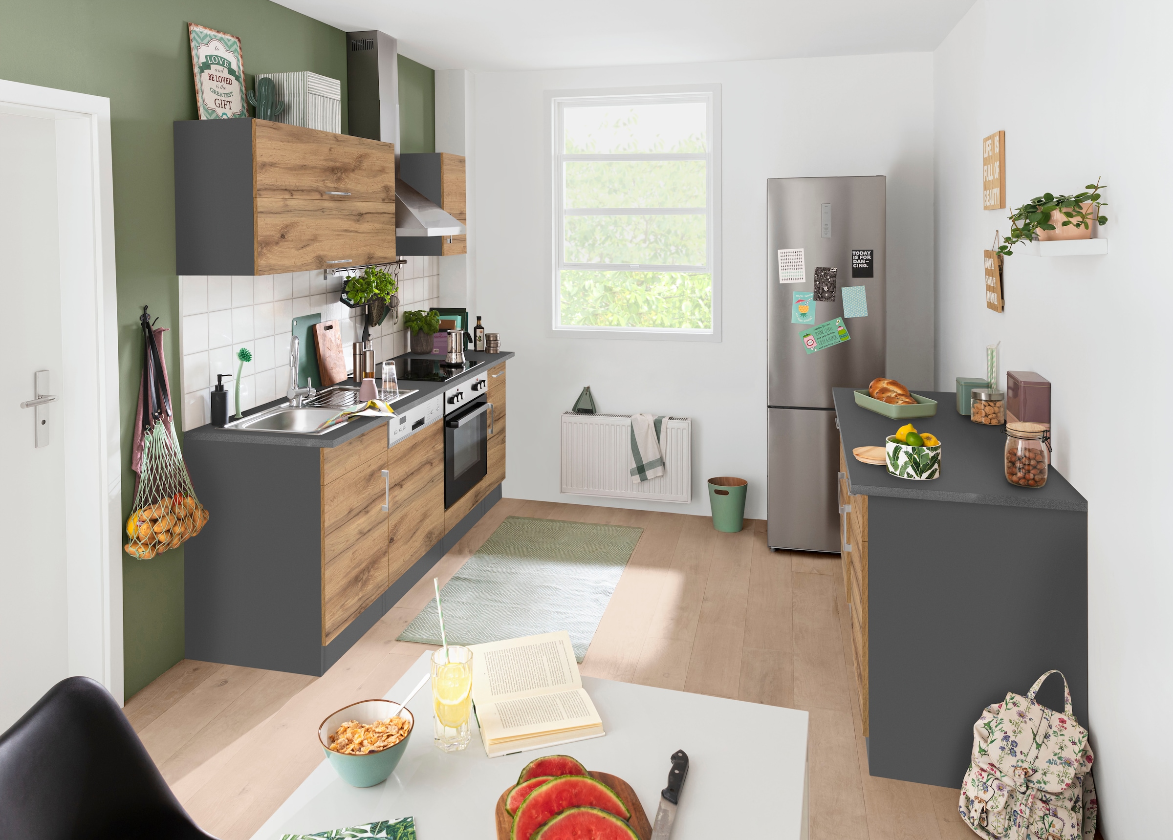 KOCHSTATION Küchenzeile »KS-Colmar« ohne E-Geräte, Breite 210 cm