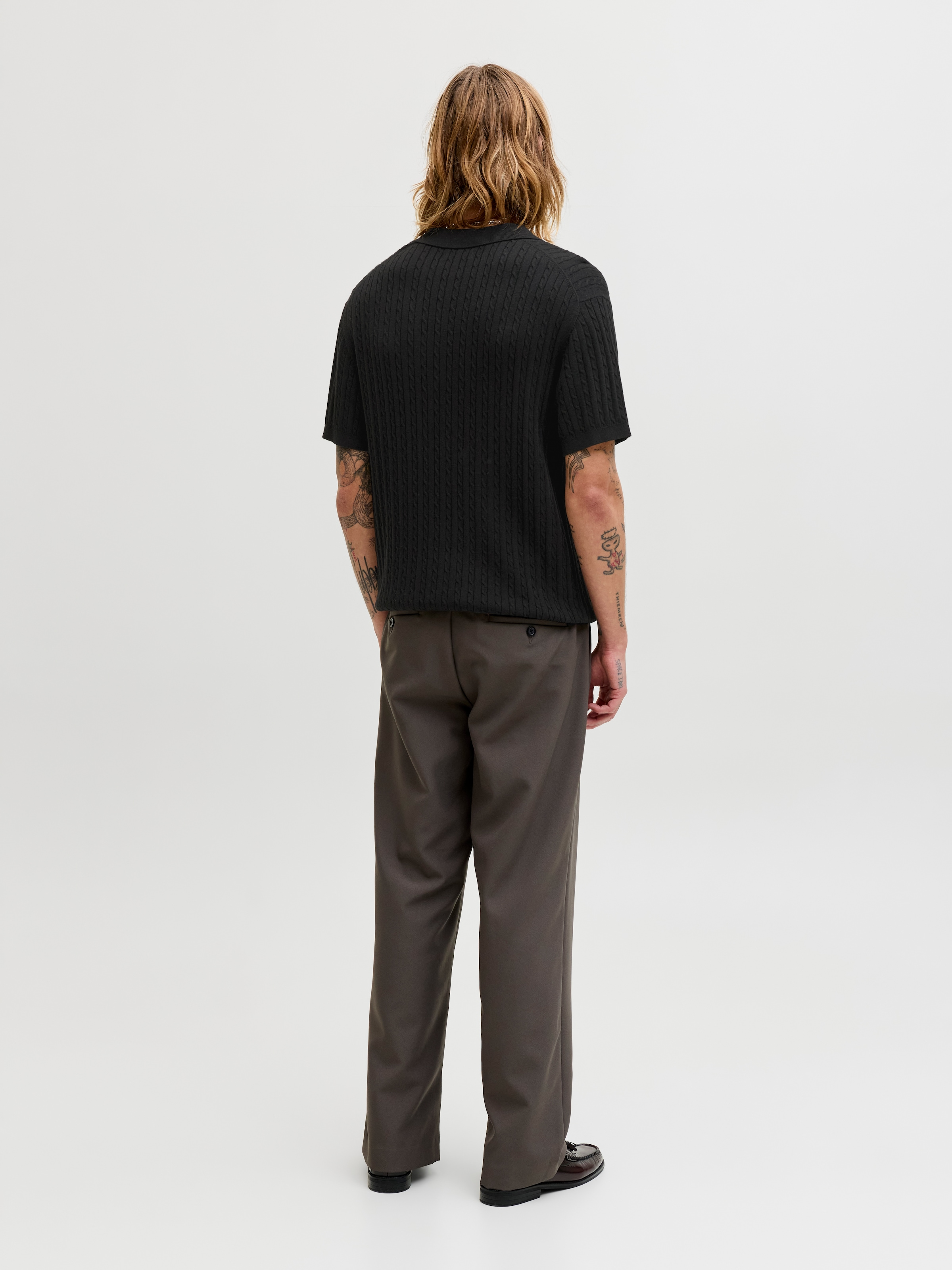 Jack & Jones Polokragenpullover »JJEEMIL KNIT CABLE POLO SS LN« mit Polokragen