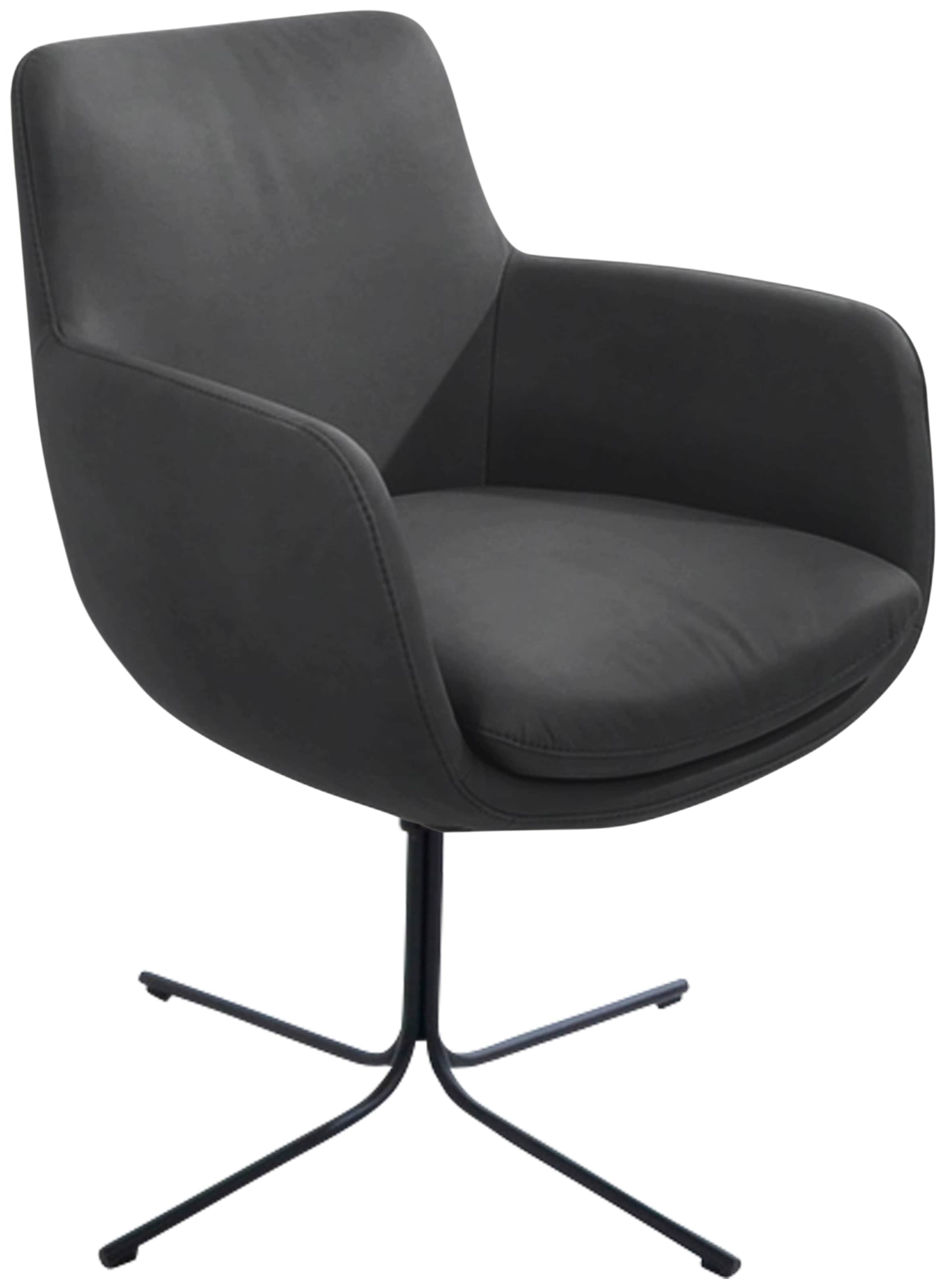 K+W Komfort & Wohnen Drehstuhl »Pego« () filigranem 4-Fuß-Gestell in schwarz