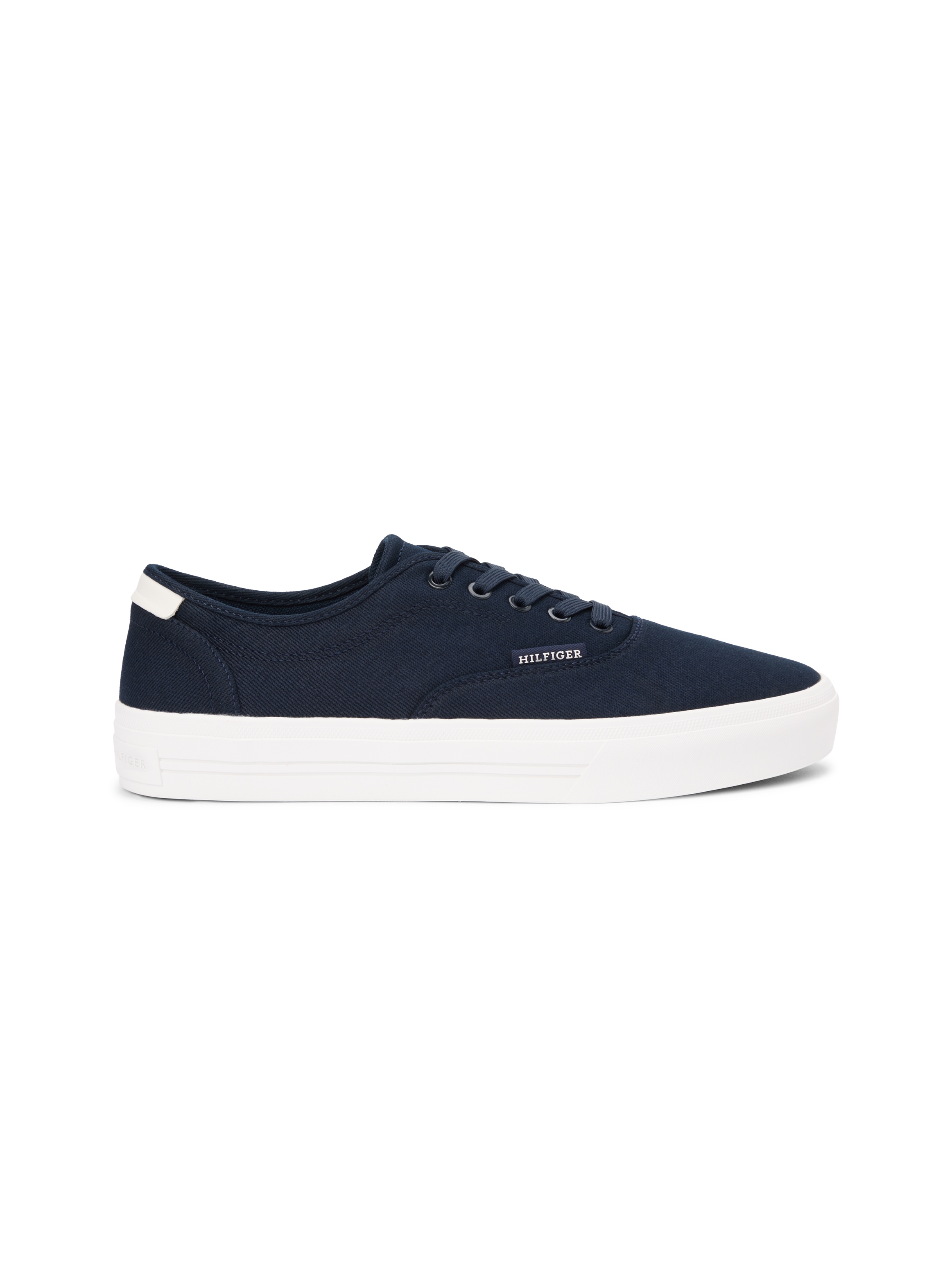 Tommy Hilfiger Sneaker »TH VULC CUP CVS«  Freizeitschuh, Halbschuh, Schnürschuh mit Kontrastbesatz an der Ferse