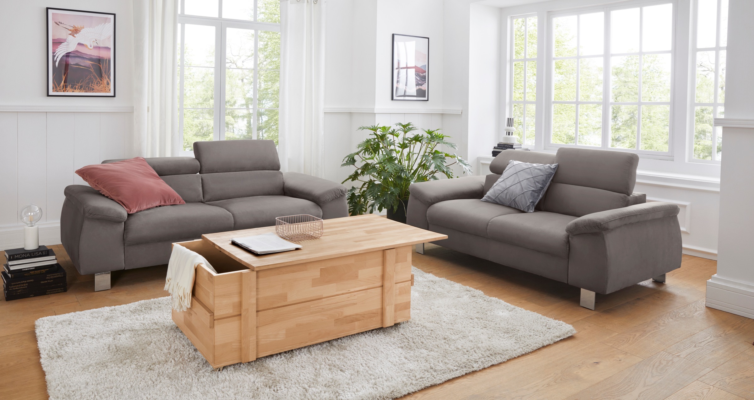 COTTA 3-Sitzer »Komaris, B: 193 cm« mit Kopfteilverstellung