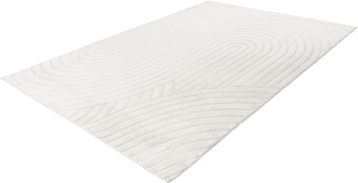 Carpet City Teppich »WAVES 501« rechteckig 12 mm Höhe Kurzflor, Hochtief-Muster/ 3D-Effekt, Uni, Wohnzimmer, Schlafzimmer