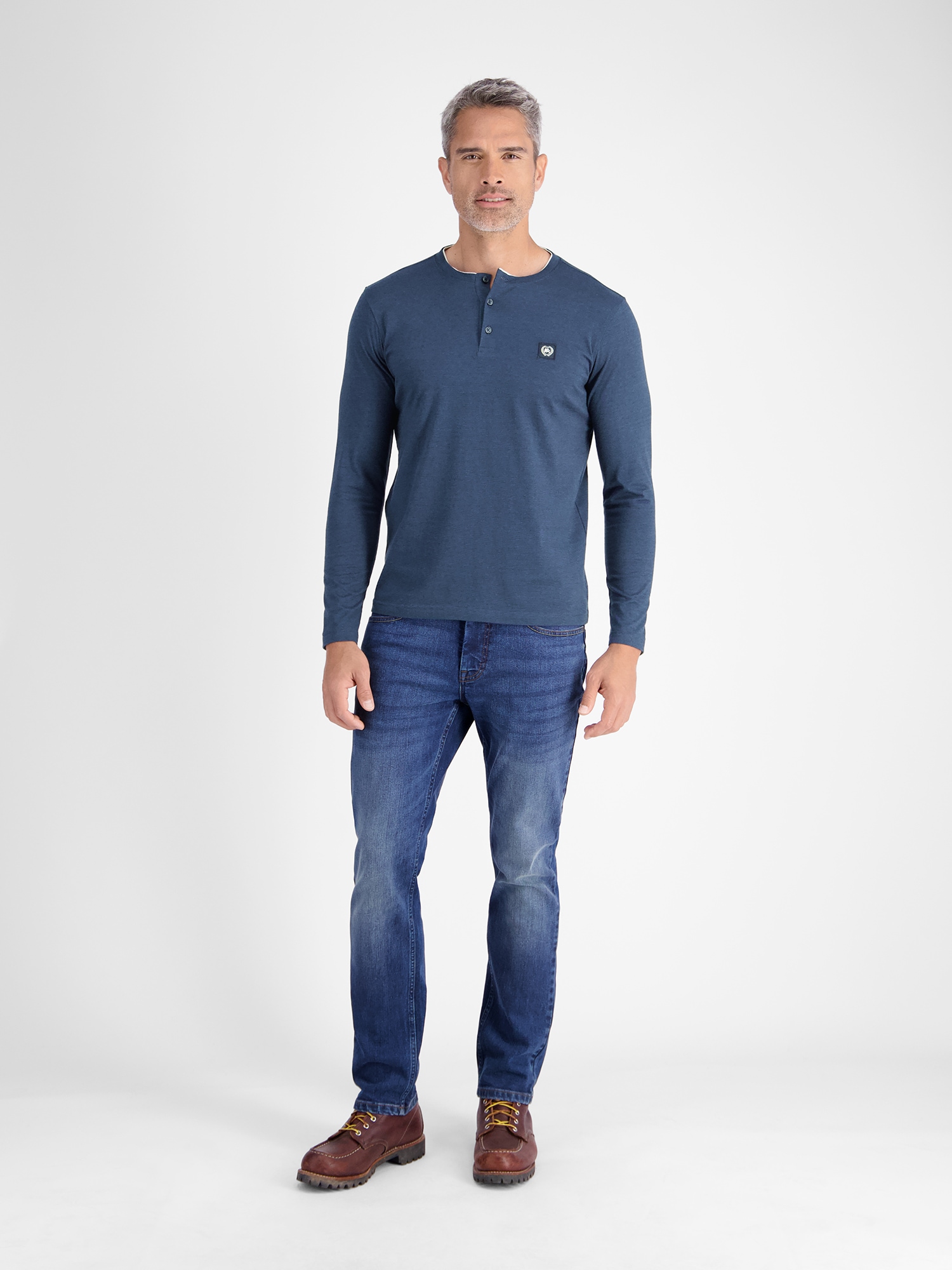 LERROS Sweatshirt »LERROS Serafino-Langarmshirt für Herren«