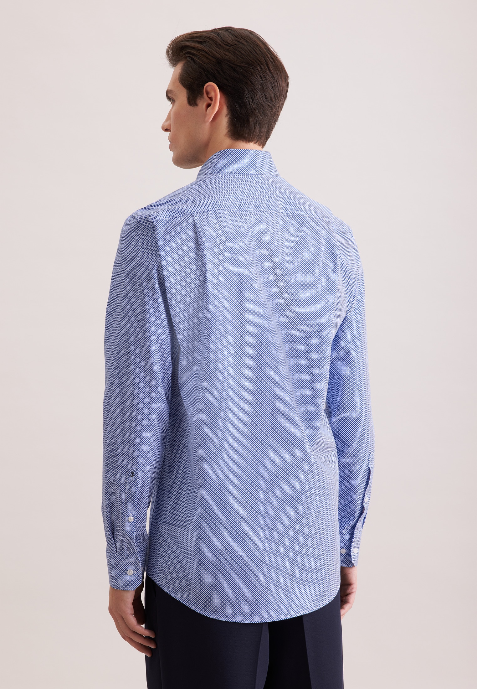 seidensticker Businesshemd »Schwarze Rose« Regular 1/1 Covered-Button-Down-Kragen Druck