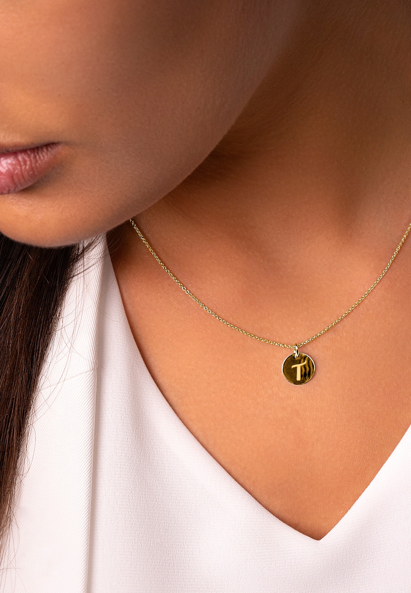 ONE ELEMENT Kette und Anhänger Set »Schmuckset - Set mit Halskette Buchstabe T Buchstaben Anhänger aus 333 Gelbgold Ø 11,0 mm«