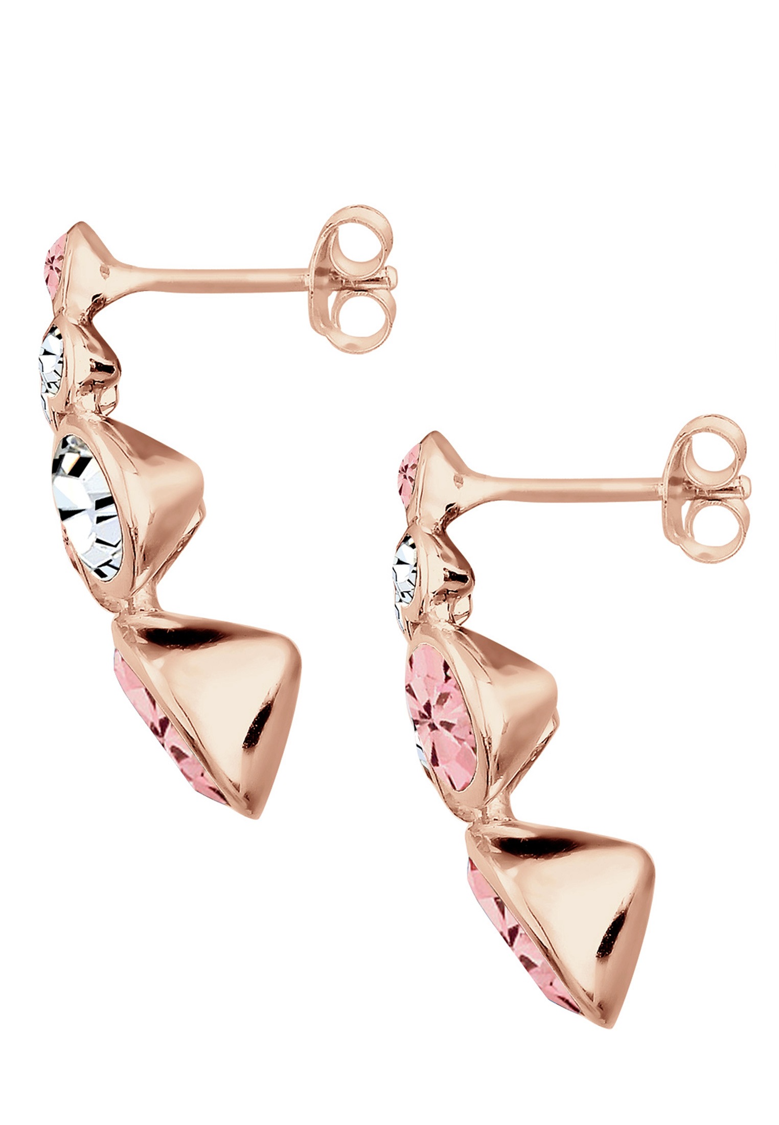 Elli Paar Ohrstecker »Ohrringe Ohrstecker Kristalle Glamour rosegold«