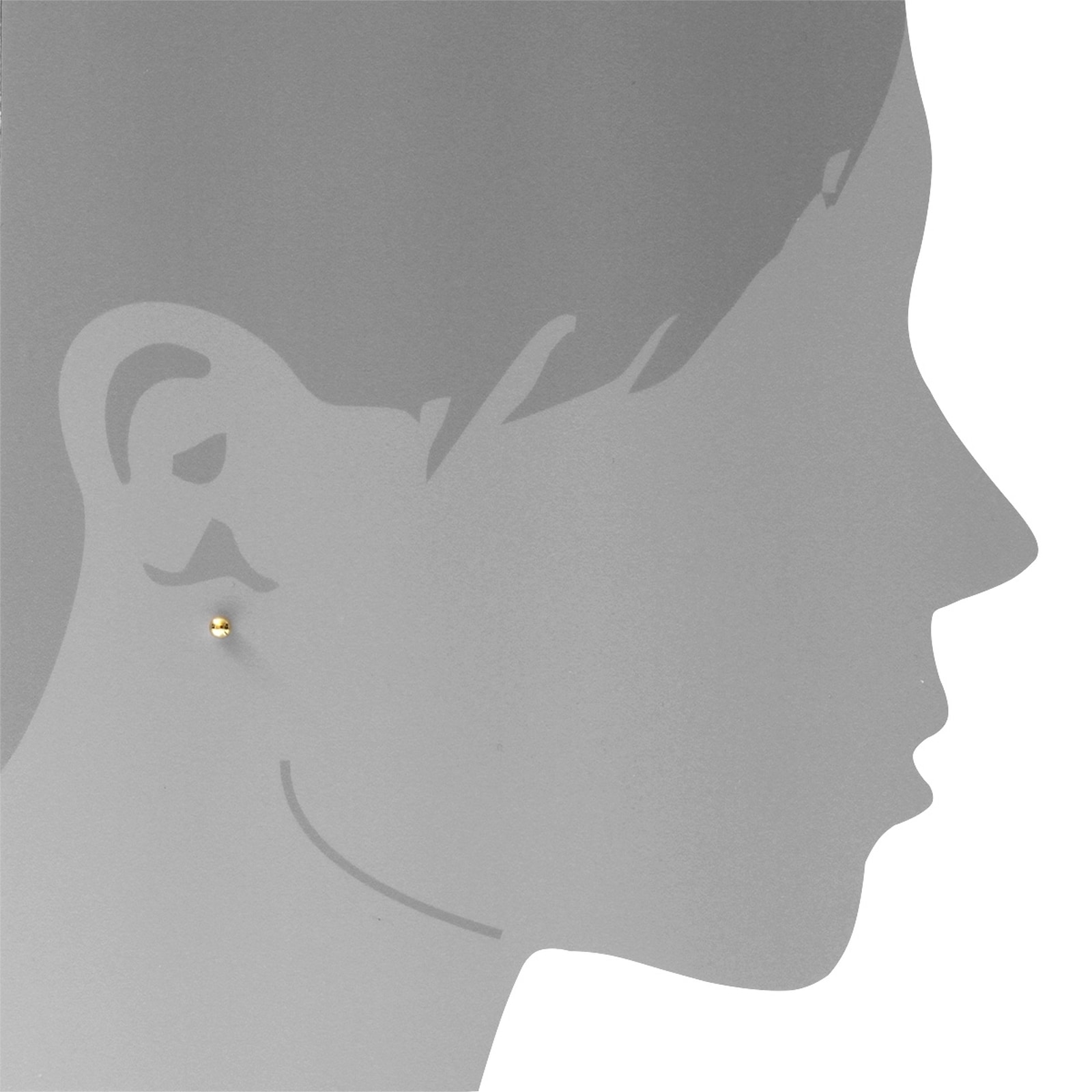 OSTSEE-SCHMUCK Paar Ohrstecker »- Kugel 4 mm - Gold 333/000 -,«