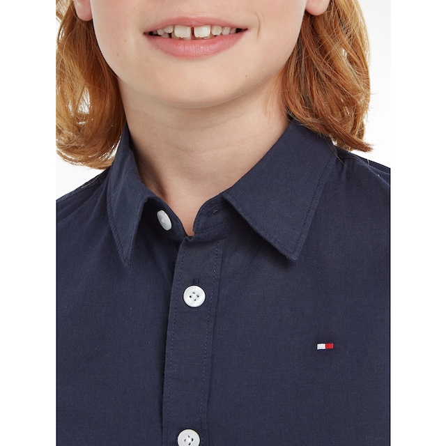 Tommy Hilfiger Langarmhemd »SOLID STRETCH POPLIN SHIRT L/S«, Kinder Kids  Junior MiniMe,für Jungen bestellen bei OTTO