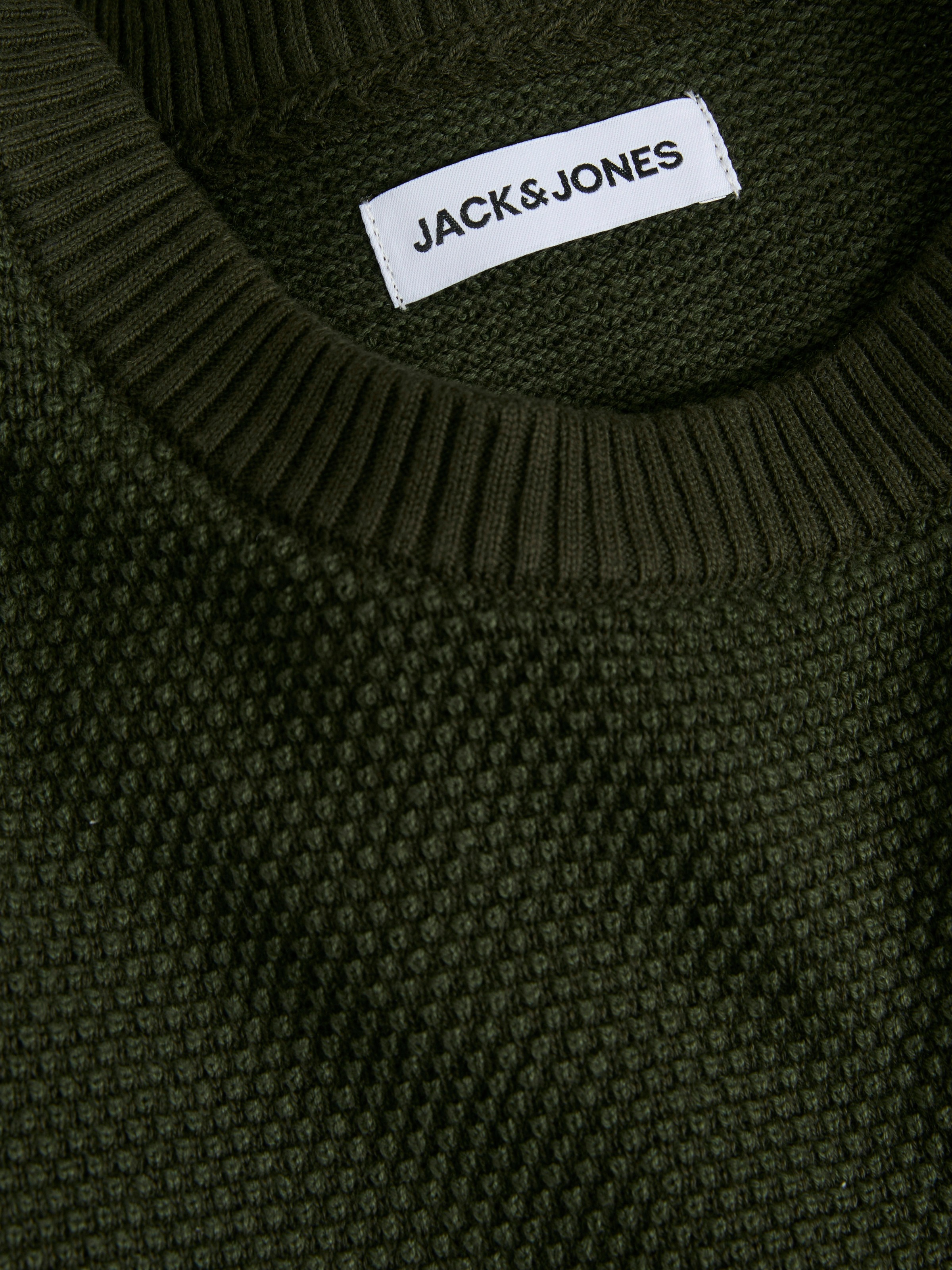 Jack & Jones Rundhalspullover »JJEGLOBE KNIT CREW NECK NOOS«, in Strick Optik