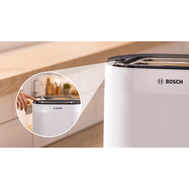 BOSCH Toaster »MyMoment TAT2M121«, 2 Schlitze, für 2 Scheiben, 950 W, integrierter  Brötchenaufsatz, Auftaufunktion, Brotzentrierung, AutoOff online bei OTTO