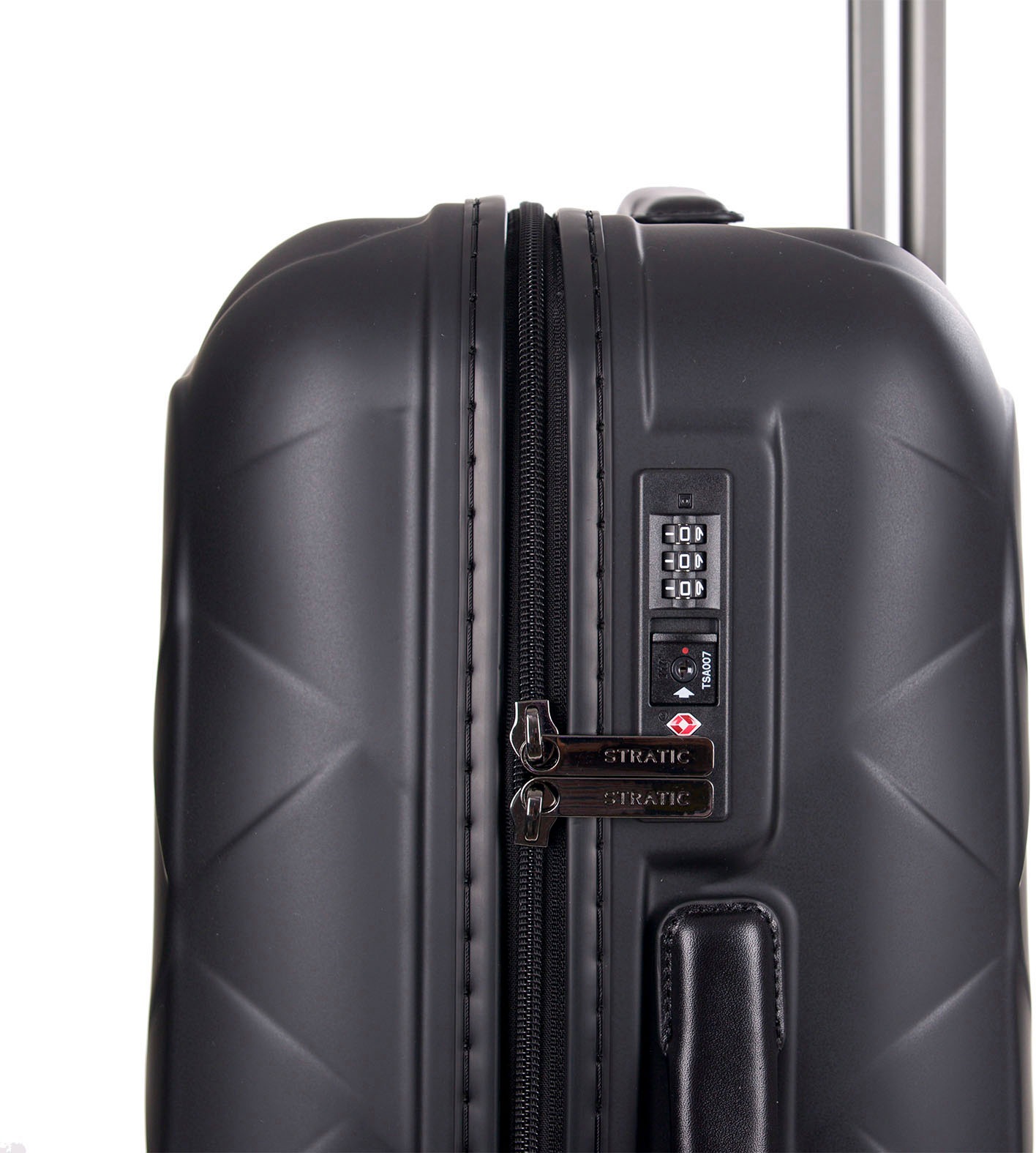 Stratic Hartschalen-Trolley »Leather&More M, matt black«, 4 Rollen, Reisekoffer Reisegepäck Aufgabegepäck TSA-Zahlenschloss