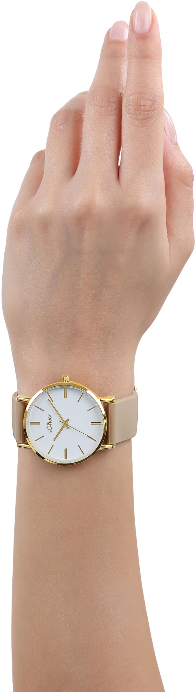 s.Oliver Quarzuhr, Armbanduhr, Damenuhr, analog, Silikonarmband
