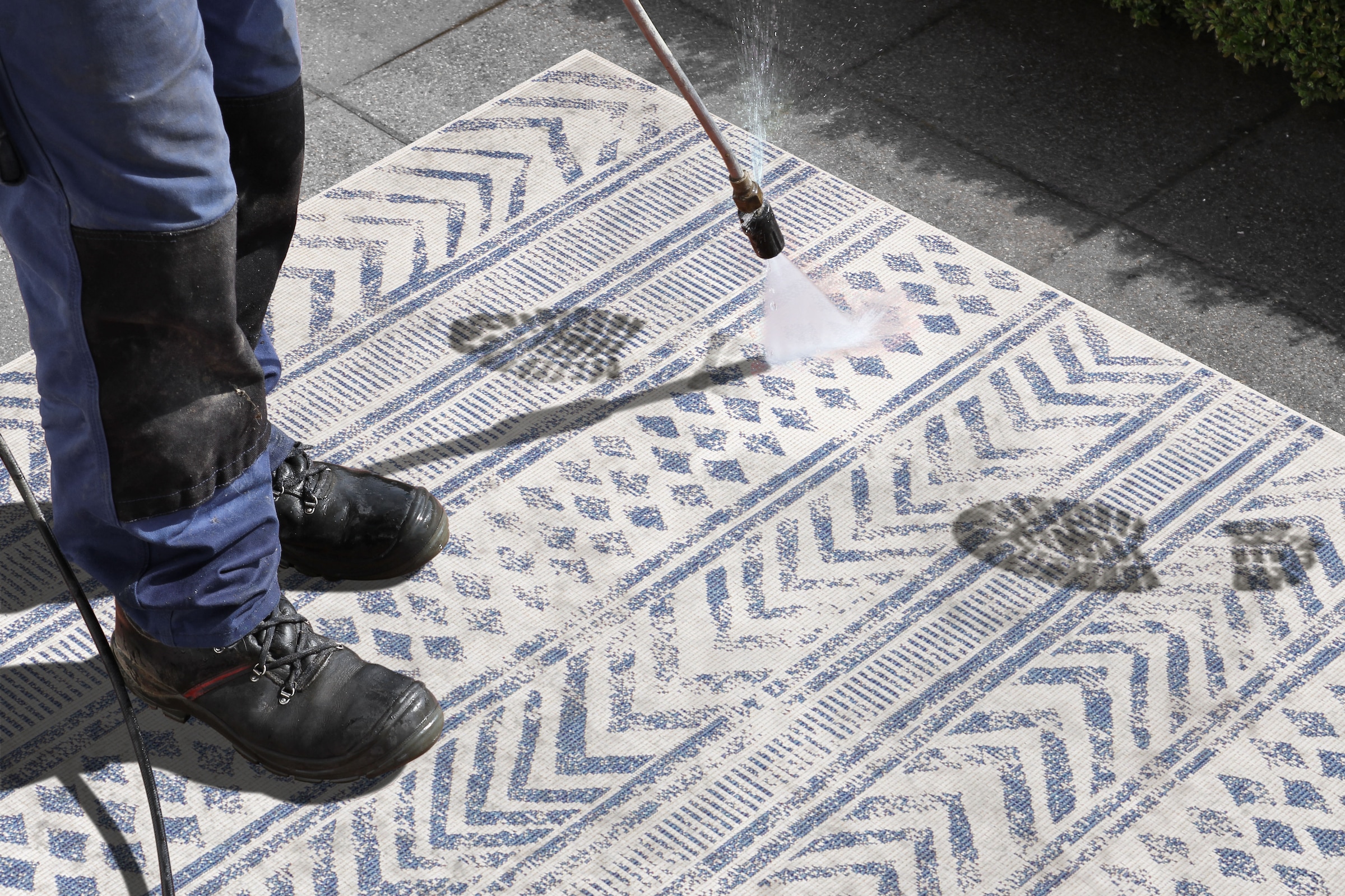 NORTHRUGS Teppich »BIRI Wendeteppich«, rechteckig, 5 mm Höhe, In-& Outdoor, Wetterfest, Balkon, Läufer, Wohnzimmer, Wasserfest, Boho