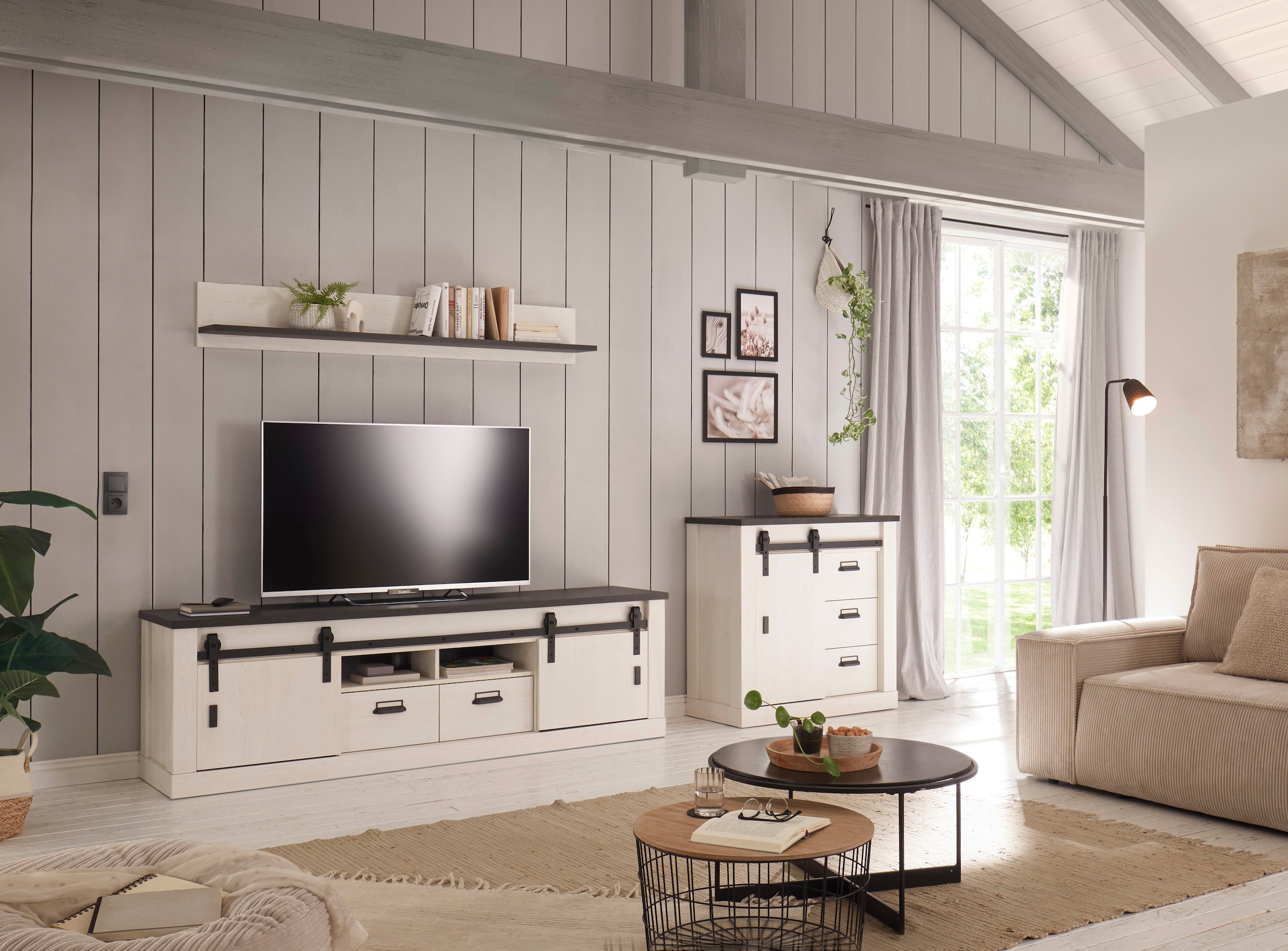 Home affaire Wandregal »SHERWOOD«, in modernem Holz Dekor, Breite 160 cm