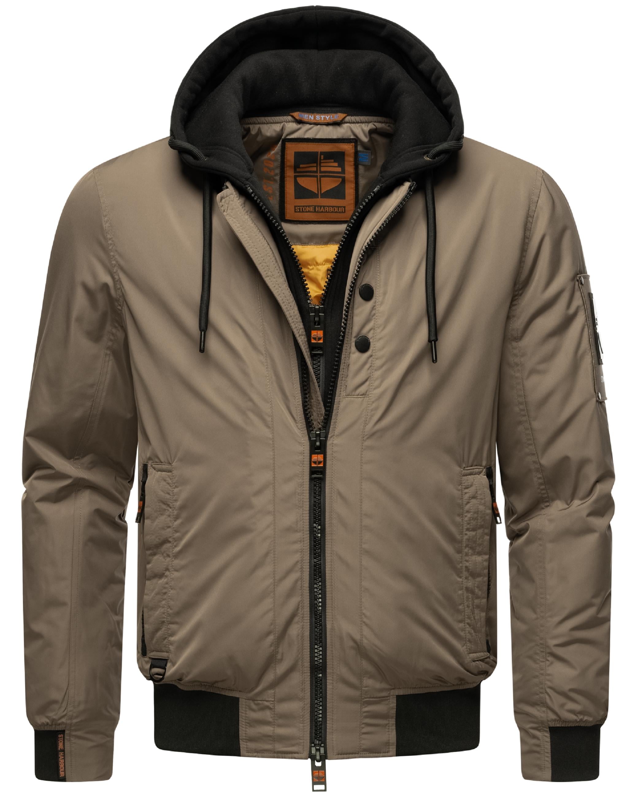 Stone Harbour Bomberjacke »Bomberjacke Hoobo«, mit Kapuze, Stylische Herren Fliegerjacke mit abnehmbarer Innenjacke