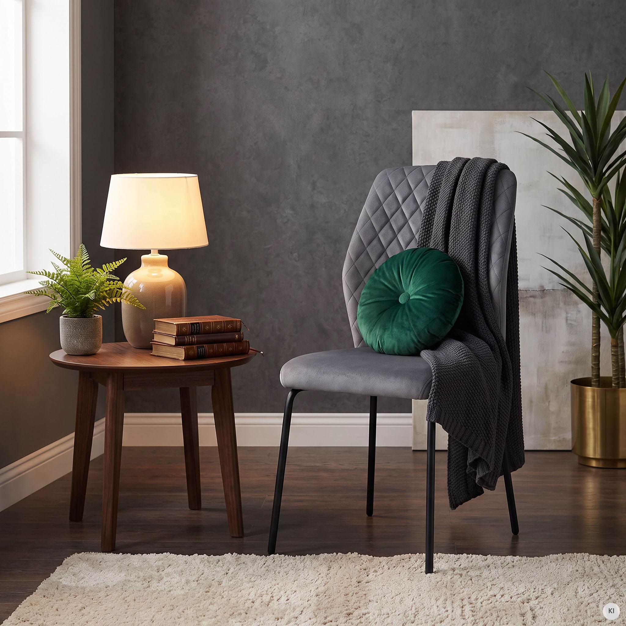 SalesFever 4-Fußstuhl »Esszimmerstuhl mit elegantem Stil« (Set) 2 Stk.2er Set mit eleganter Wabensteppung im Rücken