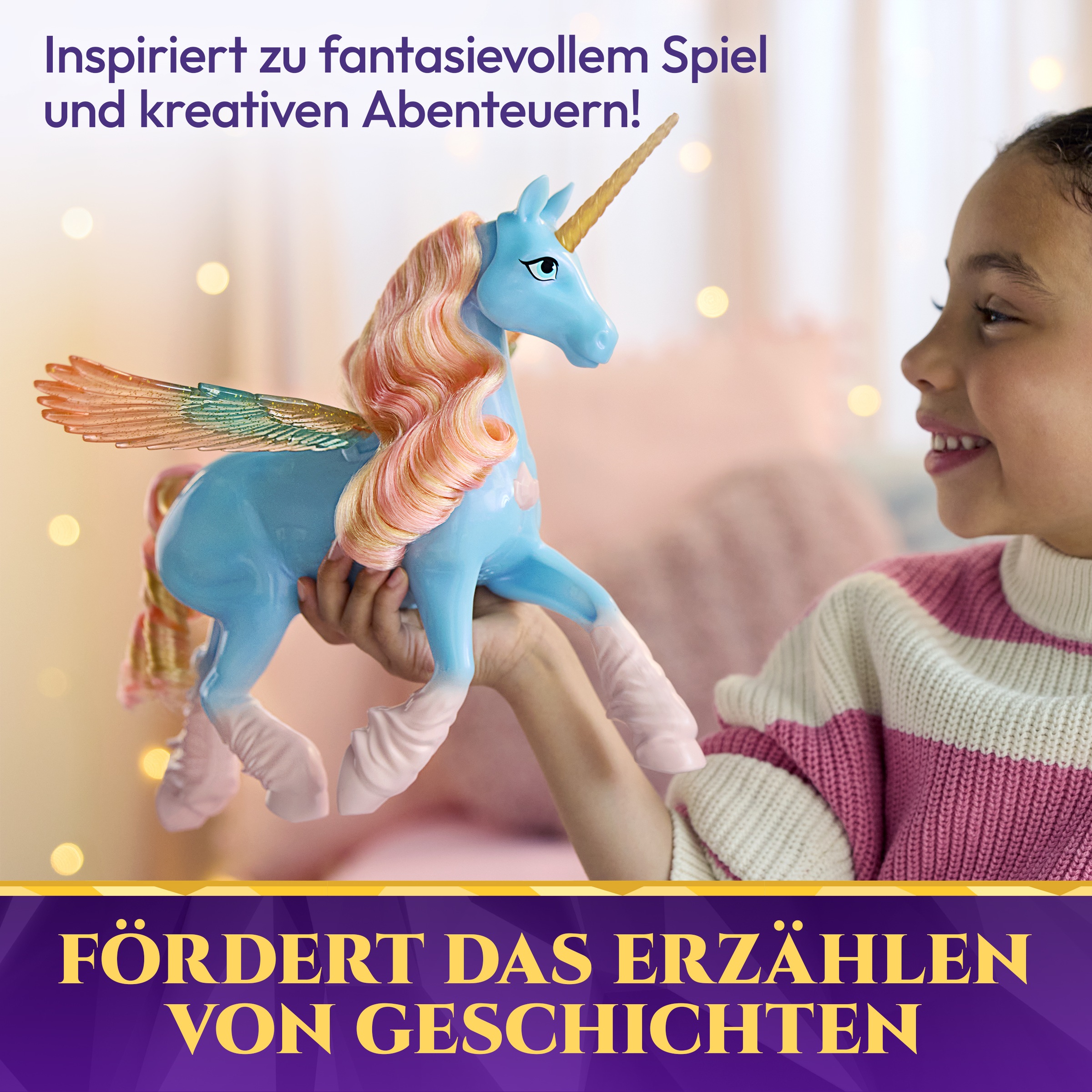 Spin Master »Unicorn Academy - Glow Magic Skywind, interaktives Einhorn« mit Licht und Sound