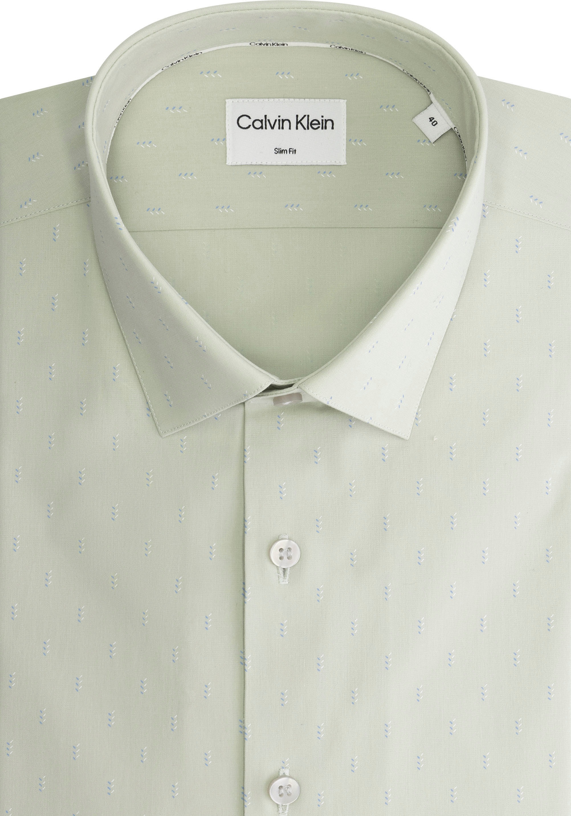 Calvin Klein Langarmhemd »POPLIN LEAF PRINT SLIM SHIRT«