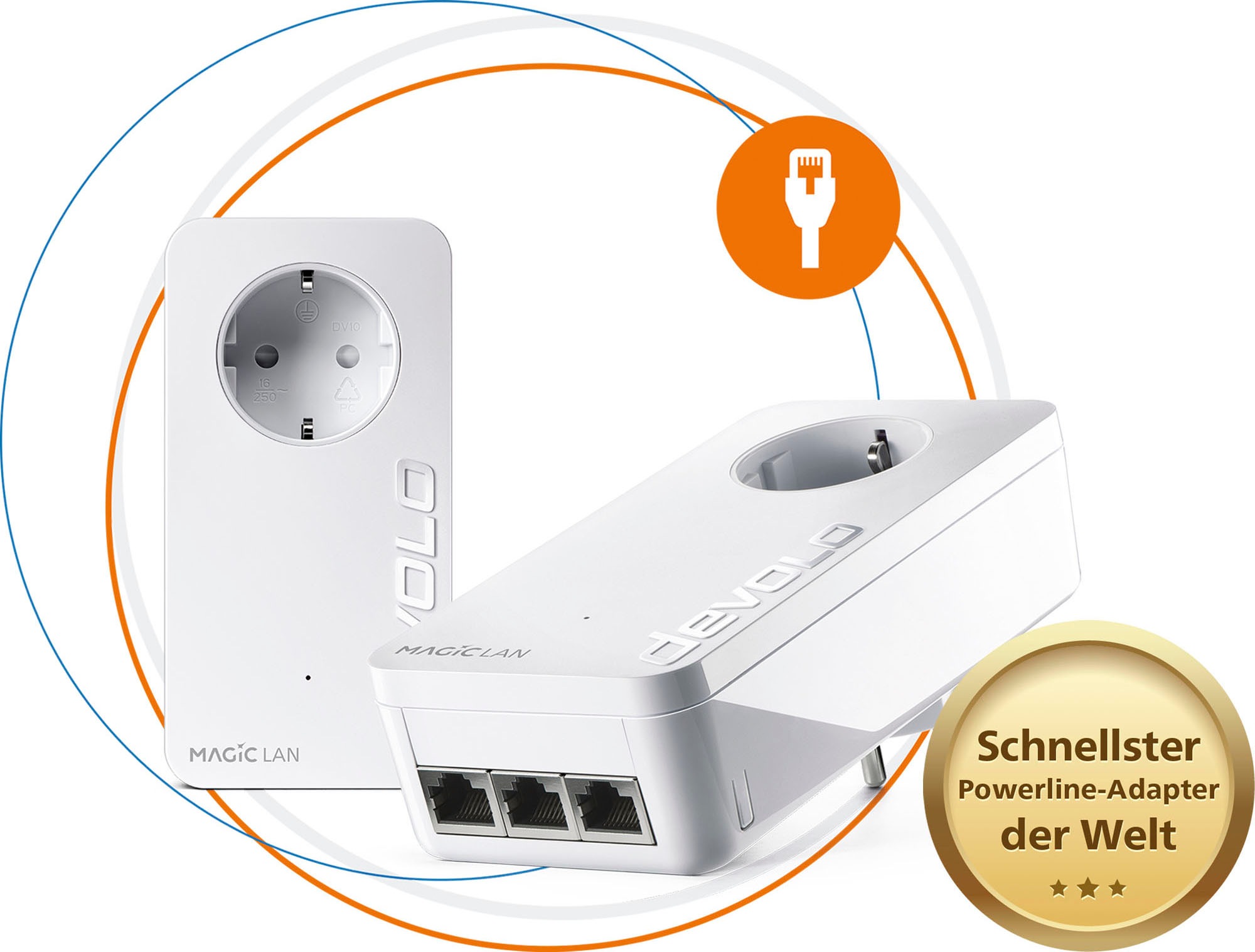 DEVOLO LAN-Router »Magic 2 LAN triple Starterkit (2400Mbit, 4x GbitLAN, Heimnetz)«