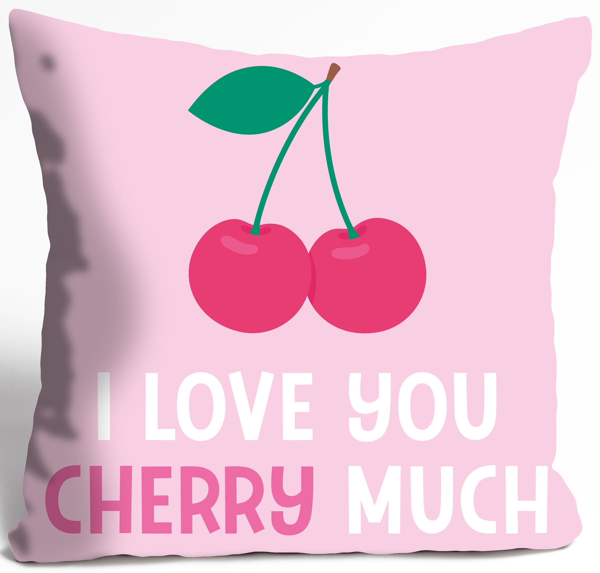 queence Dekokissen »I LOVE YOU CHERRY MUCH«, Kissenhülle ohne Füllung, 1 Stück