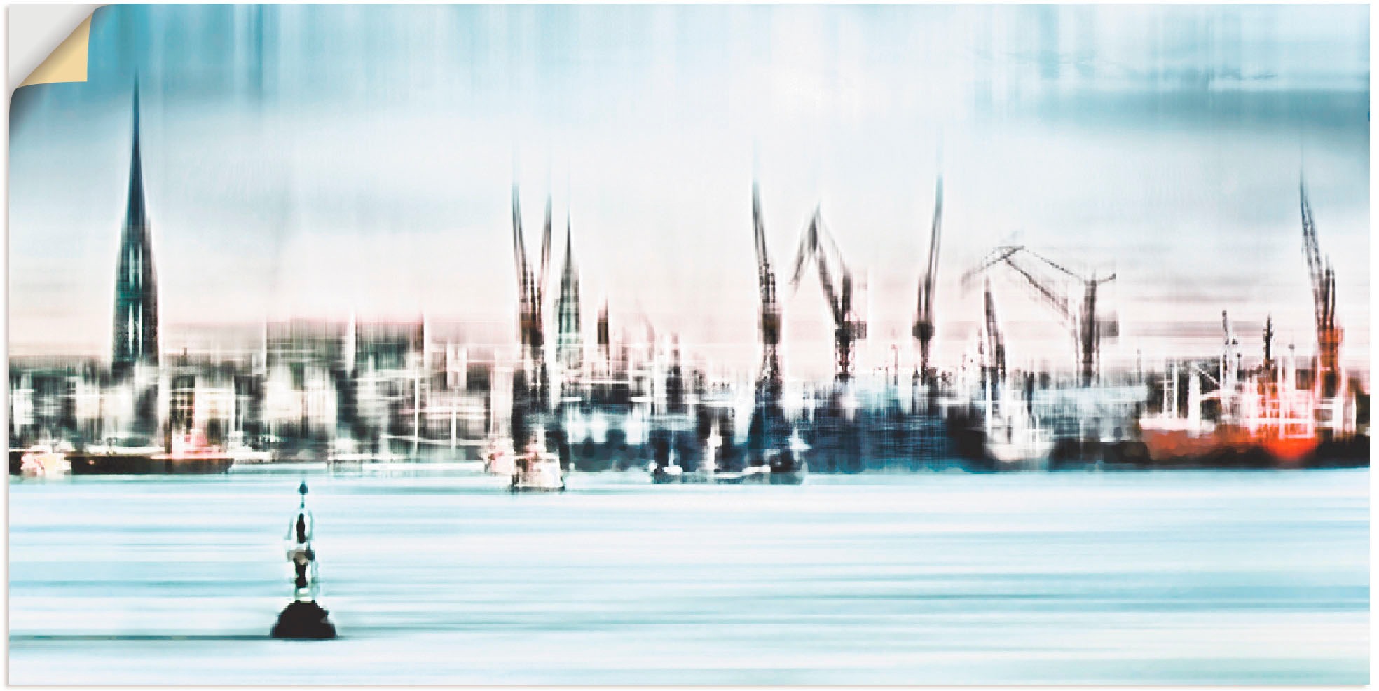 Artland Wandbild »Hamburg Skyline Abstrakte Collage«, Architektonische Elemente, (1 St.), in vielen Größen & Produktarten -Leinwandbild, Poster, Wandaufkleber / Wandtattoo auch für Badezimmer geeignet