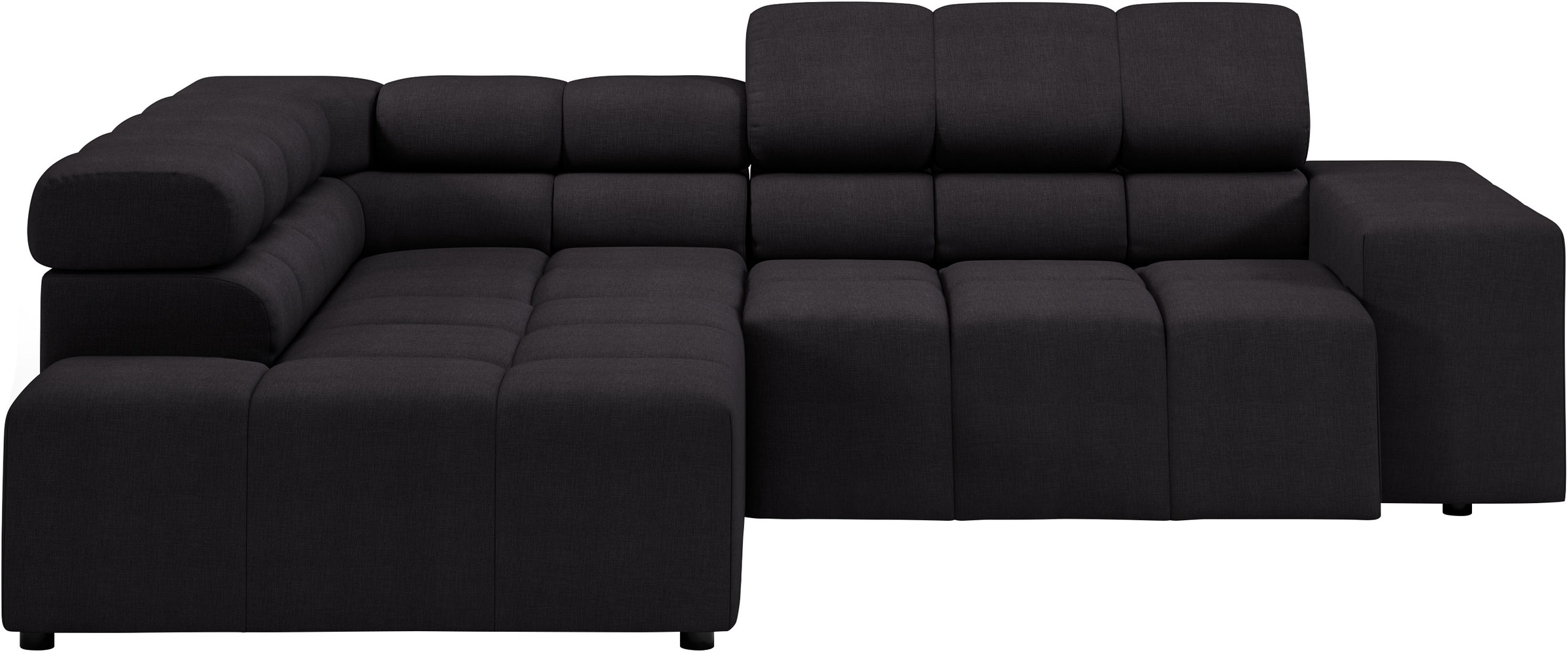INOSIGN Ecksofa »Ancona, incl. Kopfteilverstellung + 3 Zierkissen, L-Form, bequem«, wahlweise motorische Sitztiefenverstellung, B/T(H: 249/215/70 cm